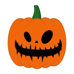 Orange evil smiling Halloween pumpkin vector illustration