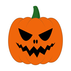 Orange evil smiling Halloween pumpkin vector illustration