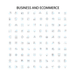business and ecommerce icons, signs, outline symbols, concept linear illustration line collection