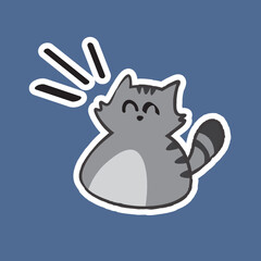 Cute Hand Drawn Happy Cat Vector Illustration