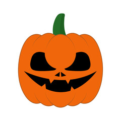 Orange evil smiling Halloween pumpkin vector illustration