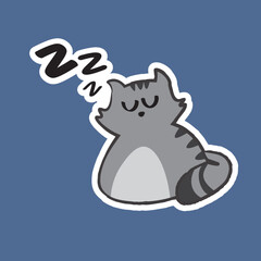 Cute Hand Drawn Sleeping Cat Vector Illustration