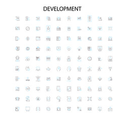 development icons, signs, outline symbols, concept linear illustration line collection