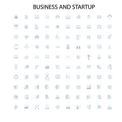 business and startup icons, signs, outline symbols, concept linear illustration line collection