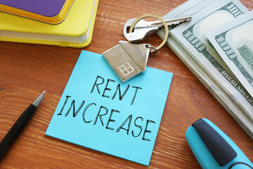 Rent increase notice is shown using the text