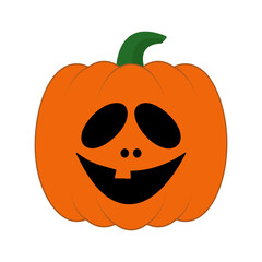 Orange stupid smiling Halloween pumpkin vector illustration