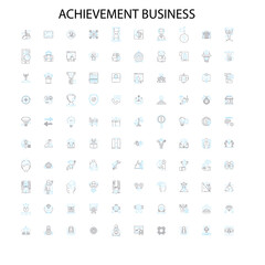 achievement business icons, signs, outline symbols, concept linear illustration line collection