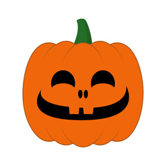 Orange kind smiling Halloween pumpkin vector illustration