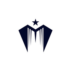 letter M building star logo icon