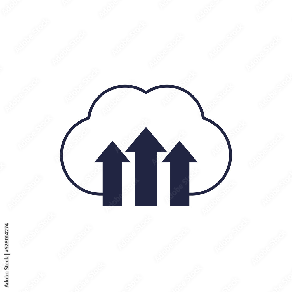 Poster upload to web vector icon with cloud