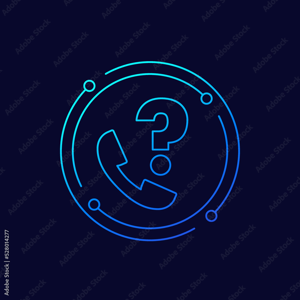 Poster support phone call line icon for web and apps