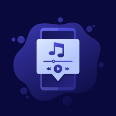 Naklejka premium Music player with play buttons, vector design