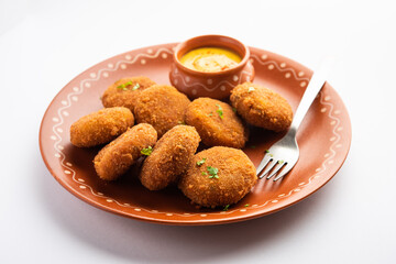 Macher Chop - Bengali style fish cutlet or pakora, a popular festival snack from west Bengal