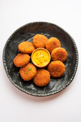 Macher Chop - Bengali style fish cutlet or pakora, a popular festival snack from west Bengal