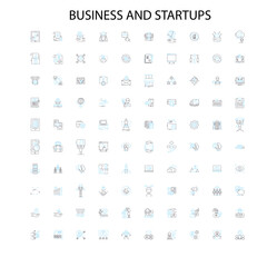 business and startups icons, signs, outline symbols, concept linear illustration line collection