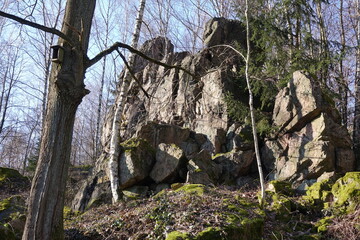 Fototapeta na wymiar Teufelsstein bei Reichenbach im Odenwald