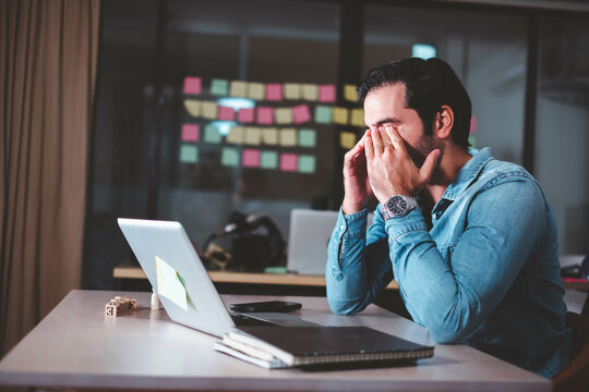 The concept of overworked workers at office.  desperate and sad concept, Businessman person who working hard job at office.