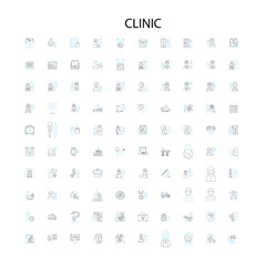 clinic icons, signs, outline symbols, concept linear illustration line collection