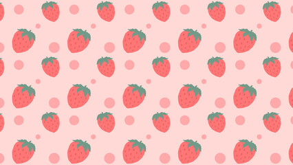 🍓Polka Dot Strawberry Wallpaper🍓