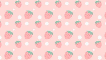 Polka Dot Strawberry Wallpaper🍓🤍