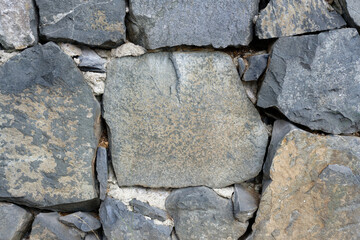 Old Stone wall brown, grey  light blue colour.