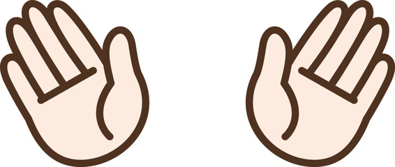 パッと出された両手の手のひらのイラスト