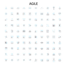 agile icons, signs, outline symbols, concept linear illustration line collection
