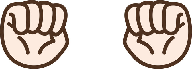 グーの形に握った両手のイラスト