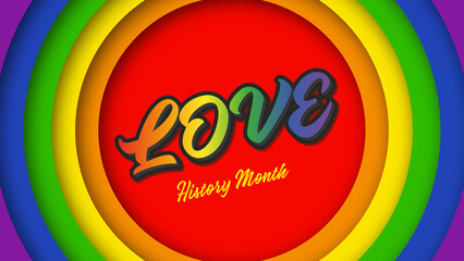 Love History Month. Flyer for the upcoming pride month holiday. Rainbow concept. illustration