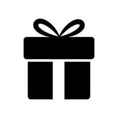 Present gift box icon. Gift box with ribbon 