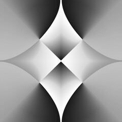 3d grayscale star, a geometric abstract flower shape seamless pattern