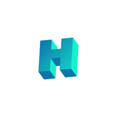 3D Letter H Logo Design. Modern H Logo or Icon