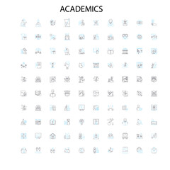 academics icons, signs, outline symbols, concept linear illustration line collection