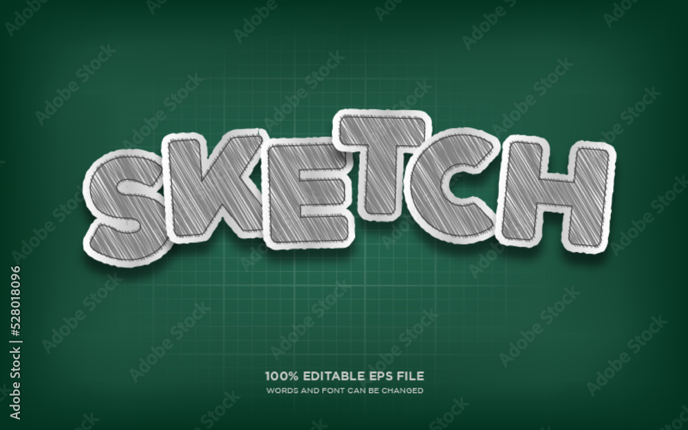 Poster sketch editable text style effect