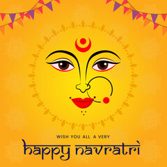Happy Navratri Celebration Poster or Banner for social media template. festival sale. vector design.