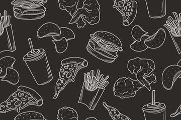Fast food seamless background template