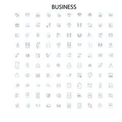business concept icons, signs, outline symbols, concept linear illustration line collection