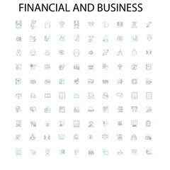 financial and business icons, signs, outline symbols, concept linear illustration line collection