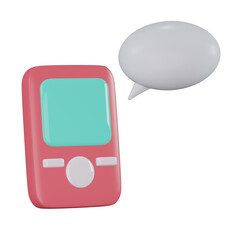 smartphone with bubble transparent background 3d