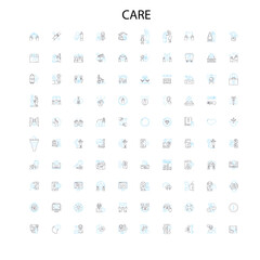 care icons, signs, outline symbols, concept linear illustration line collection