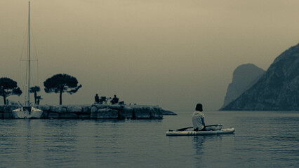 A woman and a Lake