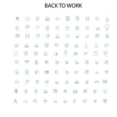back to work icons, signs, outline symbols, concept linear illustration line collection