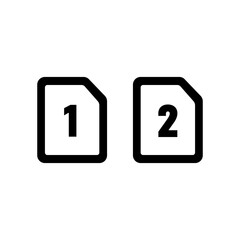 Sim Card Icon Vector or Dual Sim Card Icon Vector For Mobile Apps And Websites