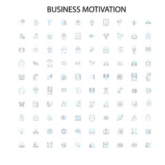business motivation icons, signs, outline symbols, concept linear illustration line collection
