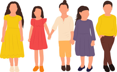 Obraz premium kids in flat style, isolated vector