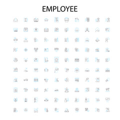 employee icons, signs, outline symbols, concept linear illustration line collection