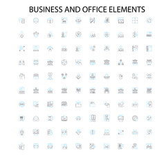 Fototapeta na wymiar business and office elements icons, signs, outline symbols, concept linear illustration line collection
