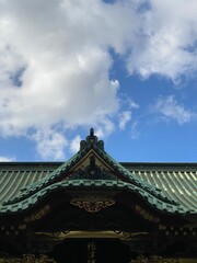 Fototapeta na wymiar September cloudscape, Tokyo Japan “Nezu” shrine, year 2022 