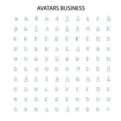 avatars business concept icons, signs, outline symbols, concept linear illustration line collection