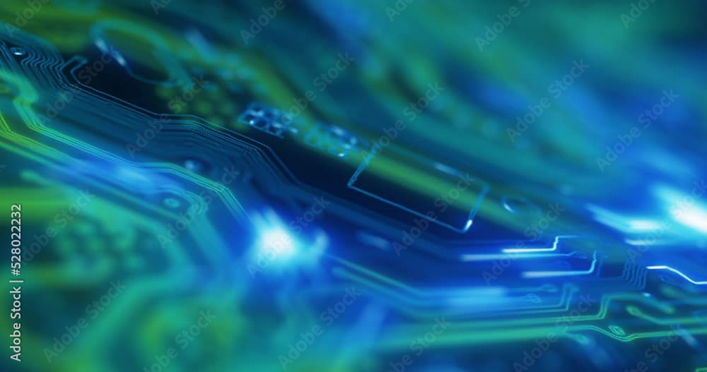 Poster Motherboard, circuit and server software power microchip pattern on an electrical, pc and binary memory network. Future, digital and information technology innovation on futuristic cpu hardware drive